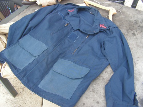 Blaue arbeitsjacke feuerwehr - blaue,
